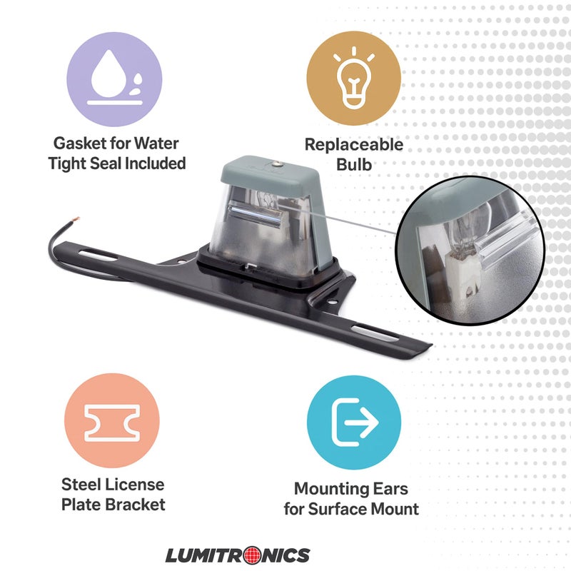 Lumitronics Heavy-Duty Trailer License Plate Bracket, Rustproof Steel Mount with Drainage Holes, Universal Fit for Trucks, RVs, Boats, and Utility Trailers (Gray) - Image 4
